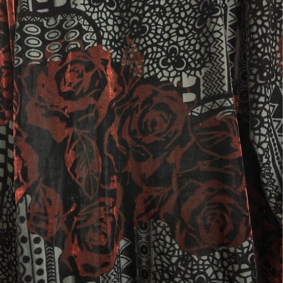 Coldwater Creek Tunic Top Size XL Burnout Velvet Floral Whimsigoth Fairy Grunge - Picture 7 of 10